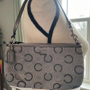 Coach wristlet gray and silver